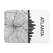 Magnet Flexible Atlanta Georgia City Skyline avec carte (Horizontal)
