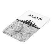 Magnet Flexible Atlanta Georgia City Skyline avec carte (Côté Gauche)