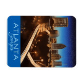 Magnet Flexible Atlanta Georgia Skyline Bleu et Gold Soirée (Horizontal)