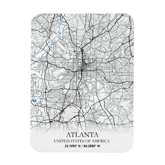 Magnet Flexible Atlanta Georgia USA Travel City Plan (Vertical)