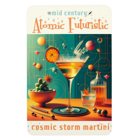 Magnet Flexible Atomic Futuristic Cosmic Storm Martini (Vertical)