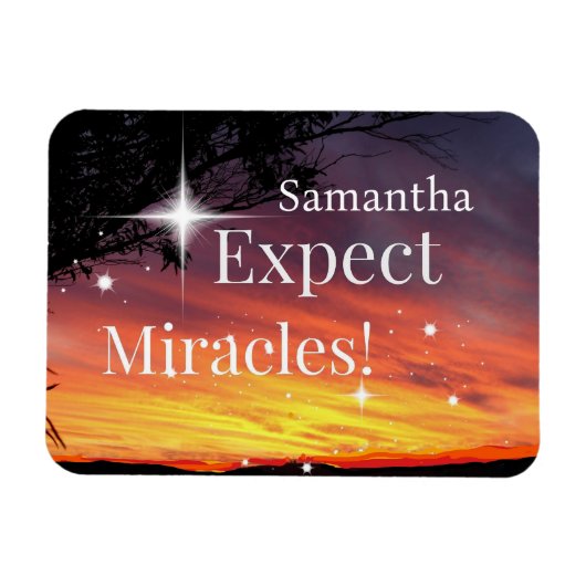Magnet Flexible Attendez-vous à Miracles Sparkle Sunset Get Well B (Horizontal)