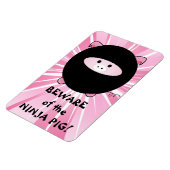 Magnet Flexible Attention au cochon de Ninja rose (Côté Gauche)