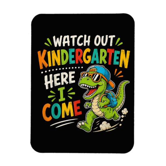 Magnet Flexible Attention maternelle j'arrive Dino (Vertical)