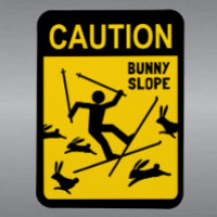 ATTENTION : Pente de lapin - Signal d'avertissemen