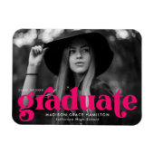 Magnet Flexible Audacieuse Typographie Fuchsia Diplôme photo (Horizontal)