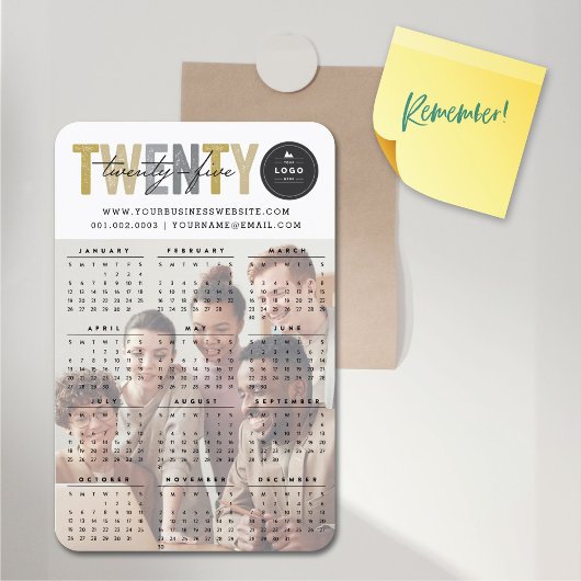 Magnet Flexible Audacieux Mix Typographie 2025 Calendrier moderne 
