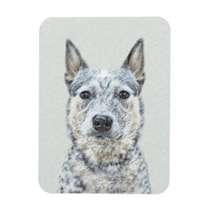 Magnet Flexible Australian Cattle Dog Painting - Cute Original Art