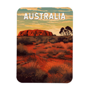 Magnet Flexible Australie Illustration Travel Art Vintage