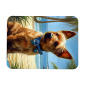 Magnet Flexible Australien Terrier On Beach amoureux des chiens ca (Horizontal)
