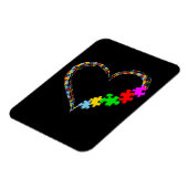 Magnet Flexible Autiste | Sensibilisation sur l'autisme Coeur Puzz (Côté Gauche)