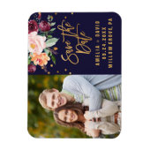 Magnet Flexible Automne Floral Enregistrer la photo de la date (Vertical)