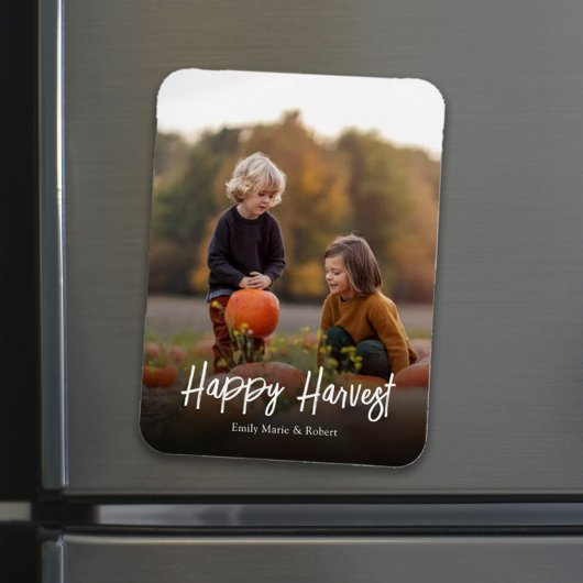 Magnet Flexible Automne Photo Calligraphie simple Bonne récolte