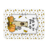 Magnet Flexible Automne Roue Terrier (blé 1b2) Citrouille mignon (Horizontal)