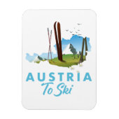 Magnet Flexible Autriche pour skier. (Vertical)