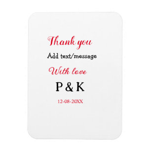 Magnet Flexible Avec amour ajouter lettre de nom de couple merci a