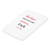 Magnet Flexible Avec amour ajouter lettre de nom de couple merci a (Côté Gauche)