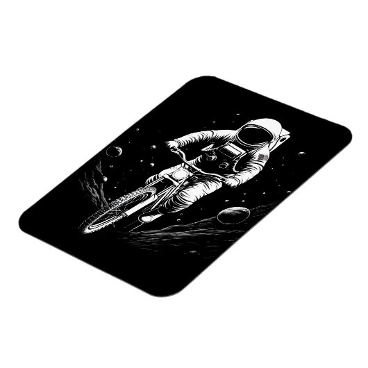 Magnet Flexible Aventure spatiale de vélo d'astronaute cosmique (Côté Gauche)
