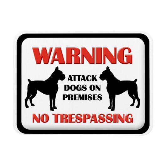 Magnet Flexible AVERTISSEMENT Attaque Chiens (Horizontal)