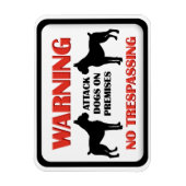 Magnet Flexible AVERTISSEMENT Attaque Chiens (Vertical)
