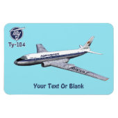 Magnet Flexible Avion de ligne Tu-104 de Tupolev (Туполев) (Horizontal)
