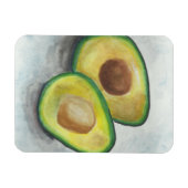 Magnet Flexible Avocado en aquarelle sur un Arrière - plan gris (Horizontal)