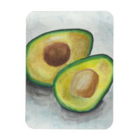 Avocado en aquarelle sur un Arrière - plan gris