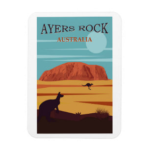 Magnet Flexible Ayers Rock, Australie Affiche touristique