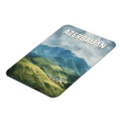 Magnet Flexible Azerbaïdjan Illustration Voyage Art Vintage (Côté Gauche)