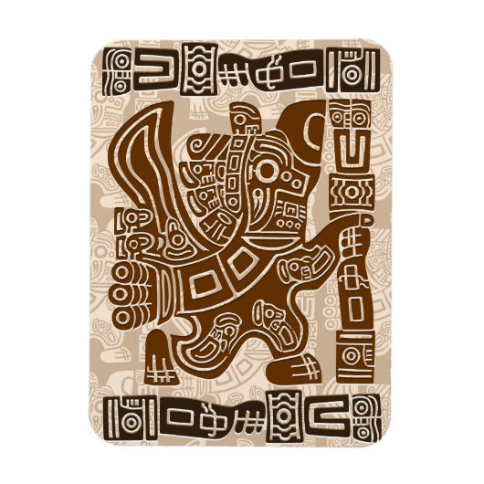 Magnet Flexible Aztec Eagle Guerrier Tribal Art antique (Vertical)