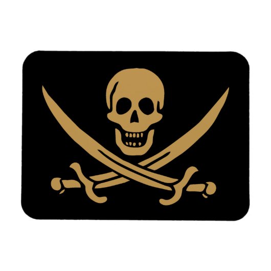 Magnet Flexible Aztec Gold Crâne et cutlass Pirate Calico Jack (Horizontal)