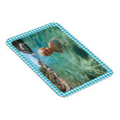 Magnet Flexible Azure Gingham Plaid Family Photo (Côté Droit)