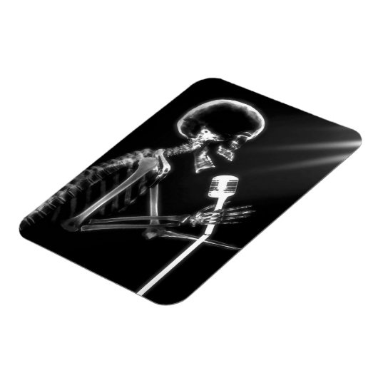 Magnet Flexible B&W X-Ray Vision Skeleton Singing on Mic (Côté Gauche)