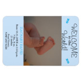 Magnet Flexible Baby Boy Birth Stats Photo Faire-part (Horizontal)