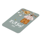 Magnet Flexible Baby Boy Boho Verdure rustique (Côté Gauche)