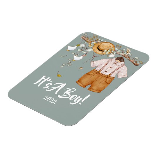 Magnet Flexible Baby Boy Boho Verdure rustique (Côté Gauche)