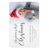 Magnet Flexible Baby First Christmas Photo Calligraphie Custom Mag (Vertical)