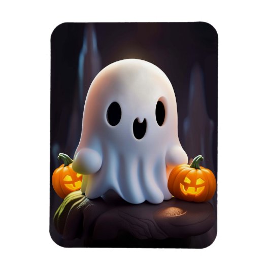 Magnet Flexible Baby Ghost Déplaisant mignon caractère Halloween (Vertical)