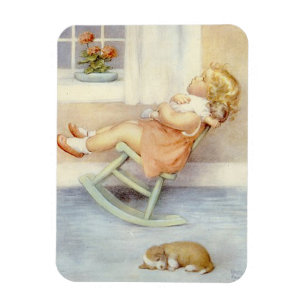 Magnet Flexible Baby Girl Robe Rose Chaise Rocking