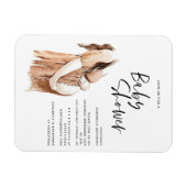 Magnet Flexible Baby shower aquarelle illustration script simple (Horizontal)