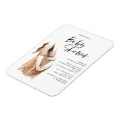 Magnet Flexible Baby shower aquarelle illustration script simple (Côté Gauche)