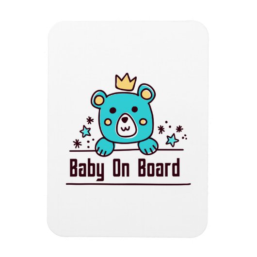Magnet Flexible baby shower bébé à bord (Vertical)