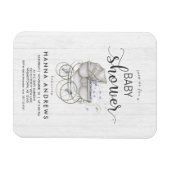 Magnet Flexible Baby shower Bois blanc & Carriage Boy Invitation (Horizontal)
