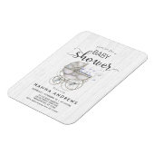 Magnet Flexible Baby shower Bois blanc & Carriage Boy Invitation (Côté Gauche)