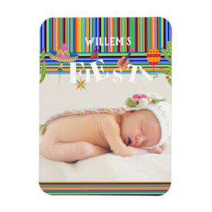 Magnet Flexible Baby shower coloré mexicain Fiesta Cactus
