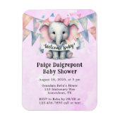 Magnet Flexible Baby shower d'accueil Eléphant mignon Invitation (Vertical)