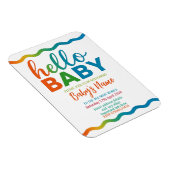 Magnet Flexible Baby shower Rainbow invitation invitation personna (Côté Droit)