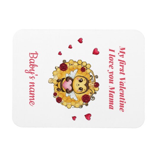 Magnet Flexible Baby's First valentine (Horizontal)