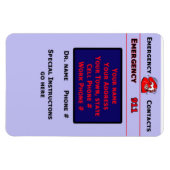 Magnet Flexible Babysitter/aidant professionnel Contacts d'urgence (Horizontal)