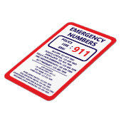 Magnet Flexible Babysitter Emergency Numbers List Contact Info (Côté Gauche)